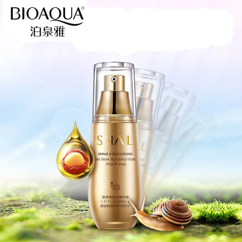 BIOAQUA Essence Cream liquid hydrating moisturizing control oil shrink pores reduce fine lines snail essence Anti-Aging the skin (2)