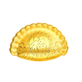 

Arrival Pure 24K Yellow Gold Anniversary Baby Gift Dumpling 0.2g 999 gold new