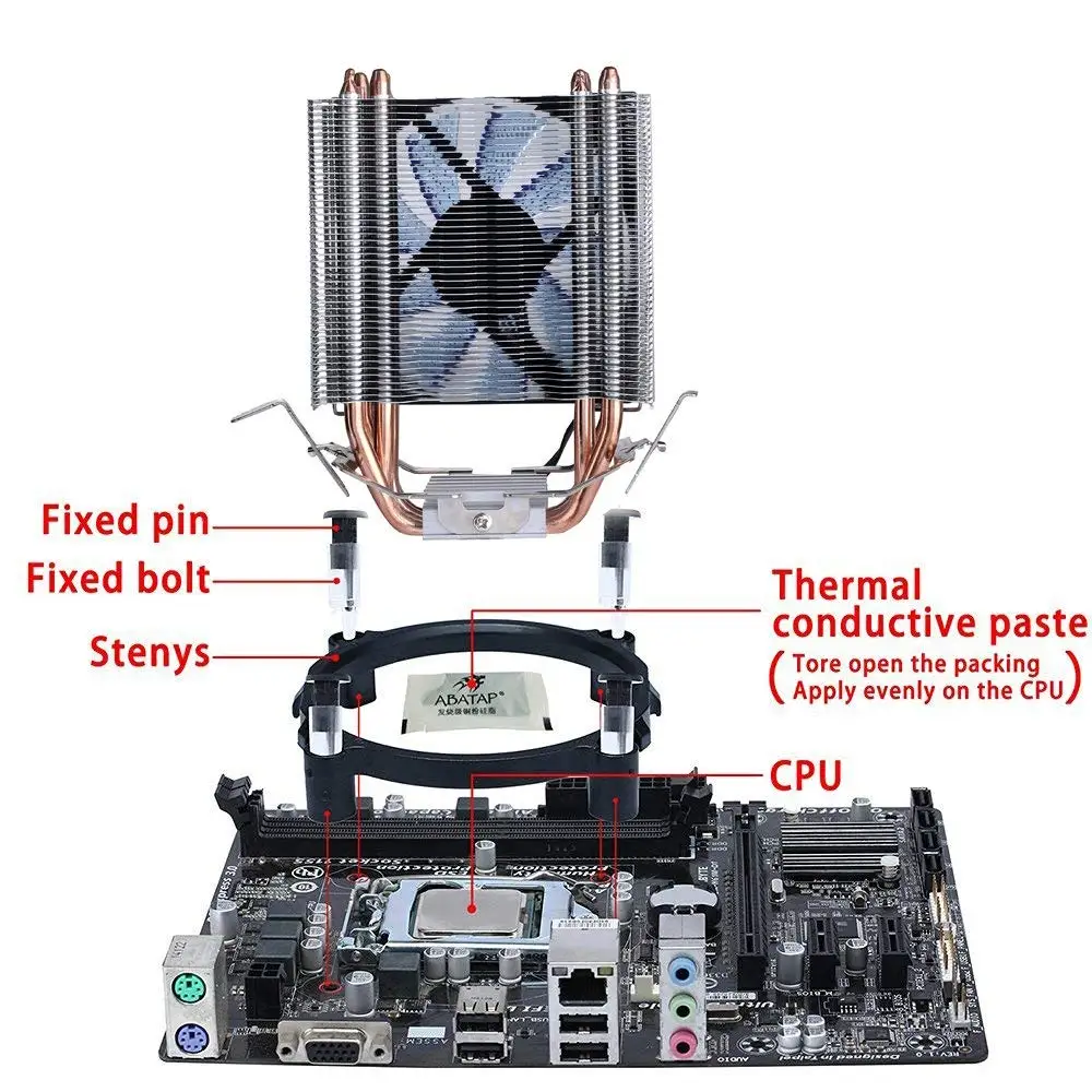 2/4/6 теплопроводов холодильник Процессор охлаждающий вентилятор для AMD Intel 775 1150 1151 1155 1156 Процессор радиатора 90 мм светодиодный два вентилятора 3pin охлаждения Процессор вентилятор PC тихий