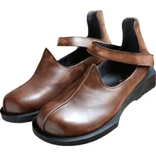 Новинка; сезон весна-осень; модная женская обувь на танкетке с закрытым носком и мягкой подошвой; удобная кожаная повседневная обувь на плоской подошве