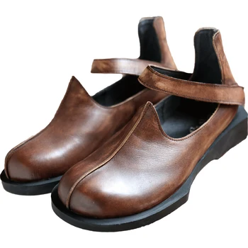

Spring and autumn new fashion shallow mouth soft bottom wedge women's shoes wild comfortable leather casual flat shoes.