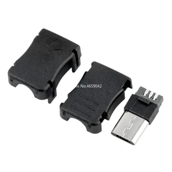 

20pcs/lot Micro USB 5 Pin T Port Male Plug Socket Connector with Plastic Cover
