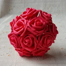 7 см, 14 цветов, ПЭ пена, розовые цветы, свадебное украшение, букет цветов, искусственные розы, искусственный цветок для свадьбы, автомобильный Декор