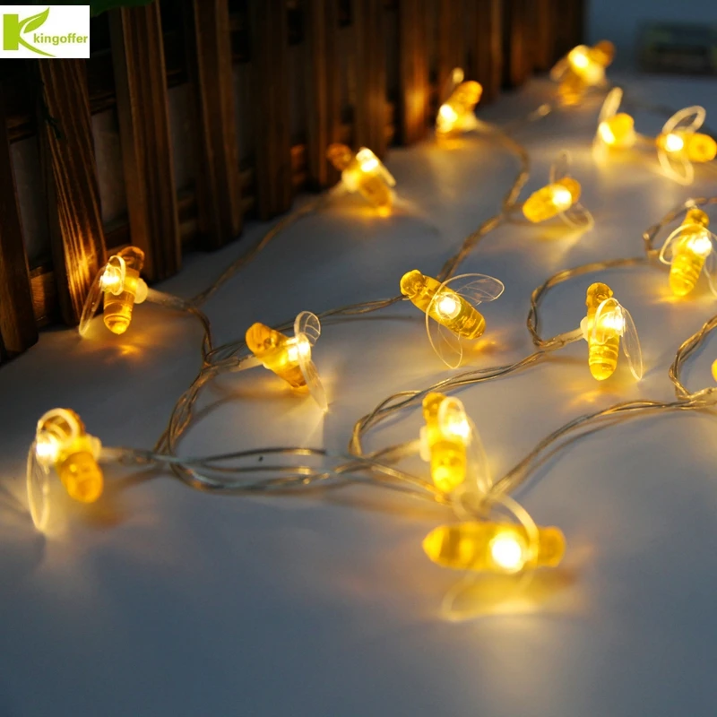1M 20M AA Battery Operated Honey Bee Shaped led String Fairy Lights