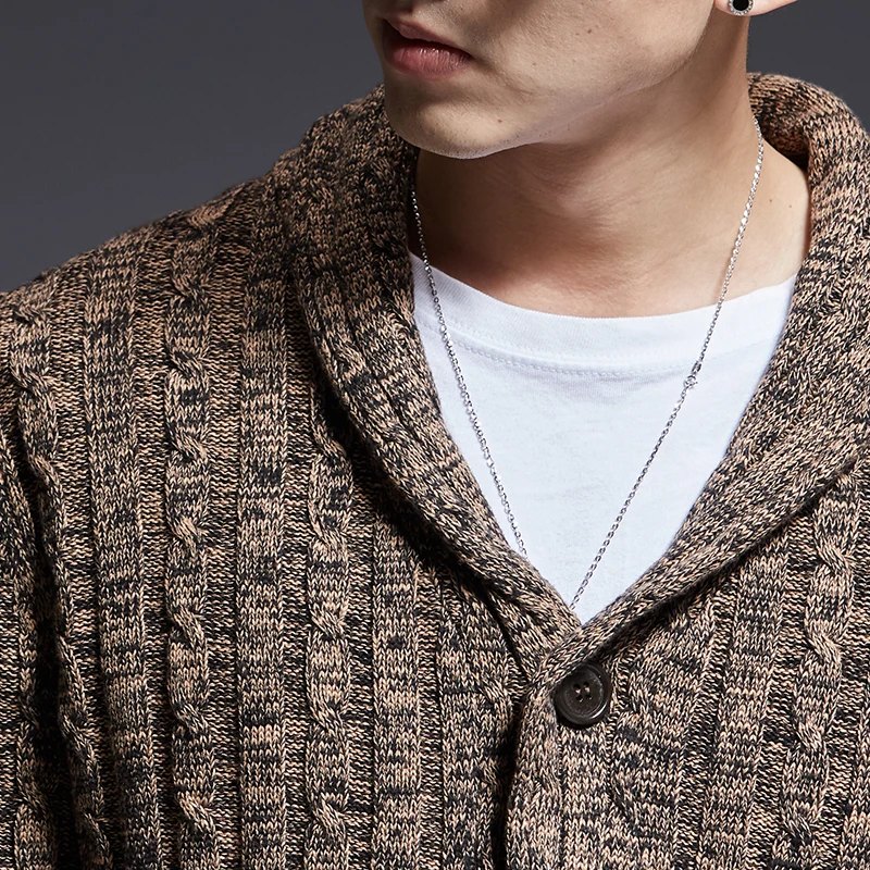 2019 New Fashion Brand Sweater Man Cardigan Thick Slim Fit Jumpers Knitwear High Quality Autumn Korean Style Casual Mens Clothes