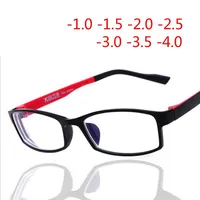 Готовые Очки для близорукости близорукие зеркальные красные или черные модные пластиковые оправы линзы для близорукости градусов-1-1,5-2-2,5-3-3,5-4 - изображение
