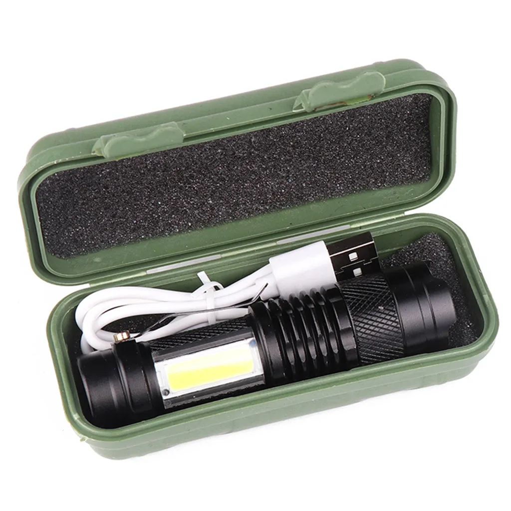 

Aluminum alloy COB LED glare mini flashlight USB charging zoom flashlight 3-Mode USB Charging Zoom Focus Torch Light Lamp 5.10
