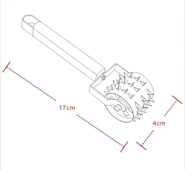 ORGANBOO 1PC Creative kitchen tender meat hammer roller needle loose meat tool thick stainless steel steak tenderizer