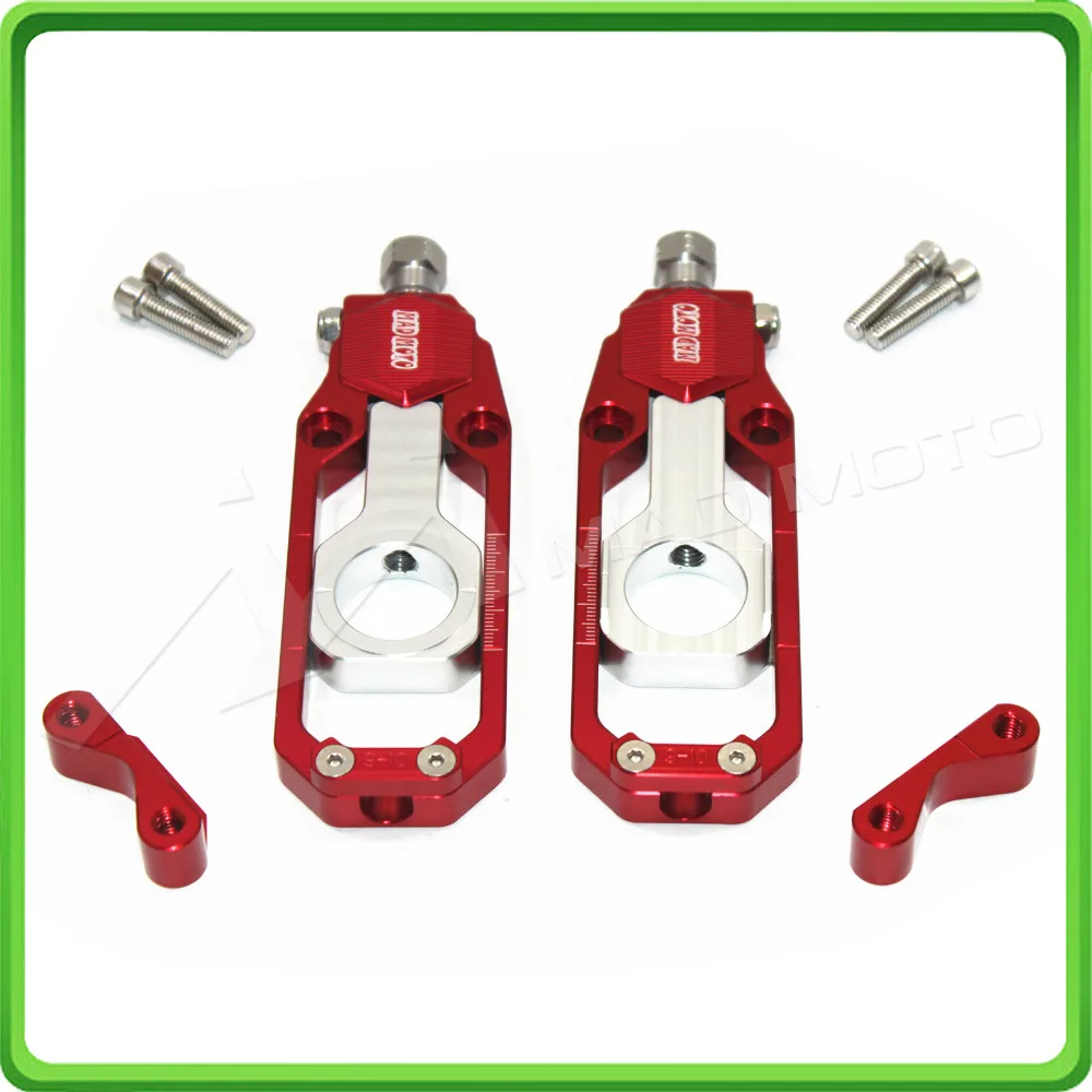 Motorcycle Chain Tensioner Adjuster fit for HONDA CBR 1000 RR CBR1000RR 2008 2009 2010 2011 2012 2013 2014 2015 2016 Red&Silver (10)