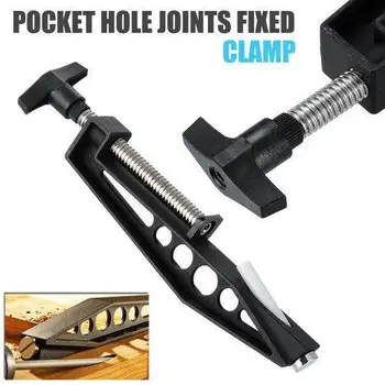 

HobbyLane Pocket Hole Joints Fixed Clamps Slant Hole Woodworking Clamp Drilling Jig(Black)