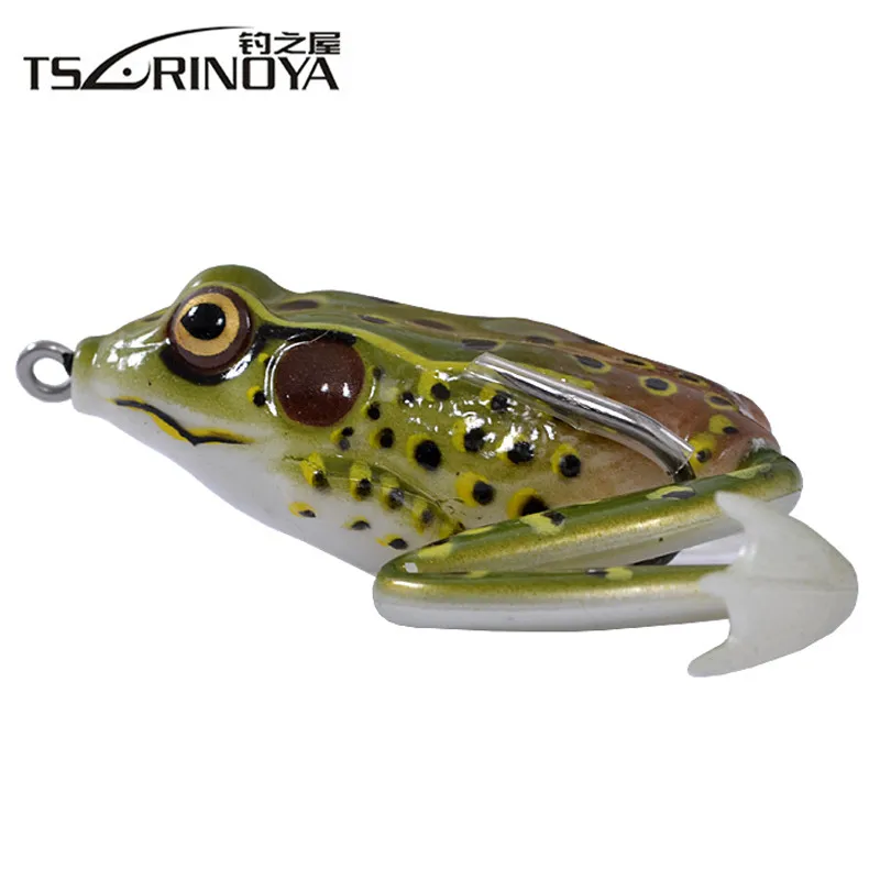 2Pcs TSURINOYA Soft Frog Bait 55mm16g Topwater Emulational Frogs Double