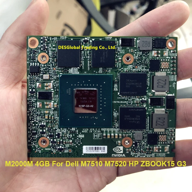 

M2000M M2000 m N16P-Q3-A2 4GB GDDR5 051FCV CN-051FCV VGA Video Graphics Card For DELL M7510 M7520 HP ZBOOK15 G3 100% Working