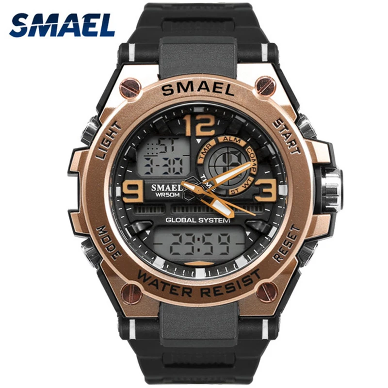 SMAEL 1603 мужские часы спортивные кварцевые Masculino 50 м водонепроницаемые наручные