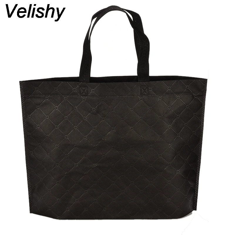 Velishy 1Pcs Candy Color Grocery Eco-friendly Tote Reusable Portable Women Shopping Bag Waterproof Strong Folding Handbag
