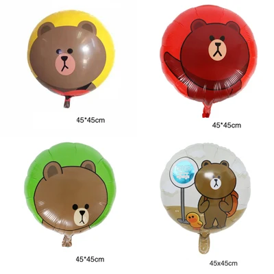 

10Pcs 18 inch cartoon aluminum film round balloon birthday decoration balloon