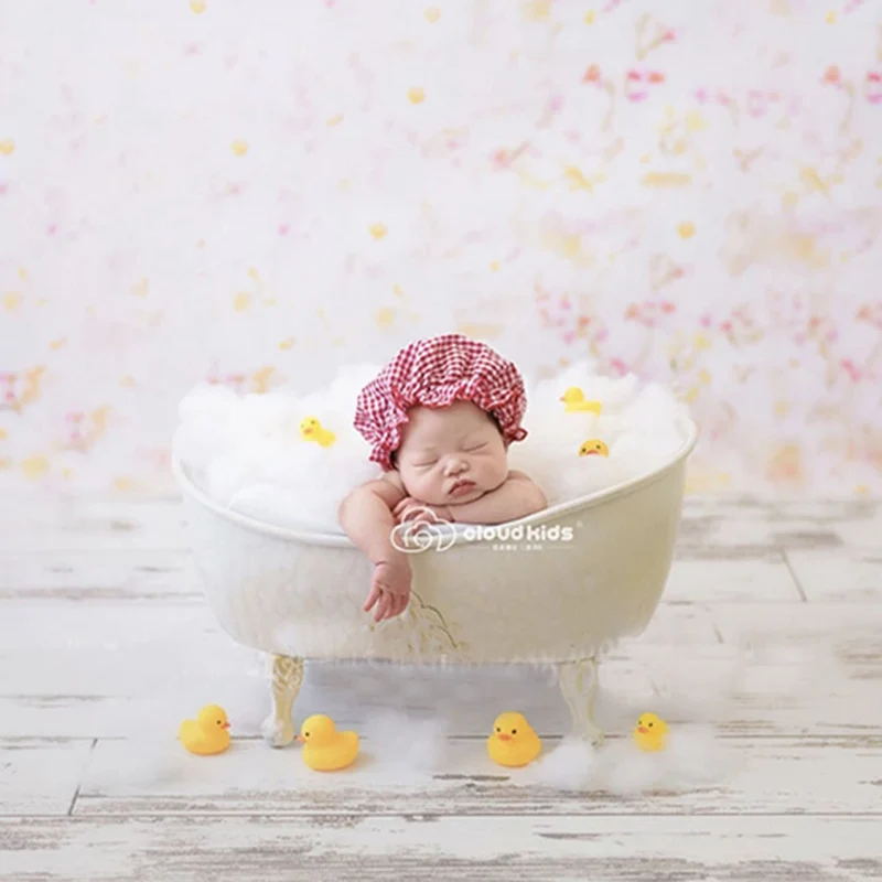 Белая корзина для ванной для фотосессии новорожденных детей реквизит для детской фотосессии желтая утка реквизит для детской фотосессии аксессуары для фотосессии