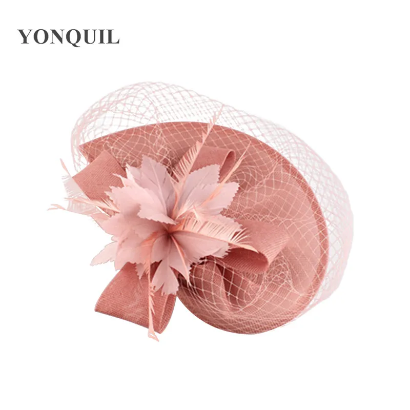 New Arrival Bridal Wedding Hair Fascinators Hat Veil With Feather Flower Hair Clips Women Party Married Race Headwear SYF31