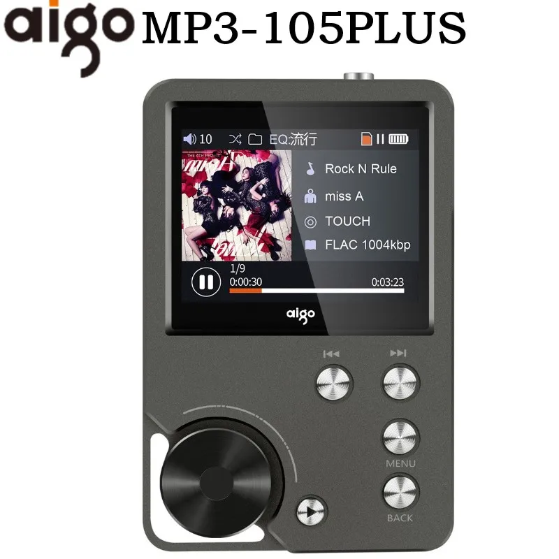 Новое обновление Aigo MP3-105PLUS Hi-res без потерь HIFI музыкальный плеер MP3 FLAC плеер портативный MP3 плеер мини плеер с экраном