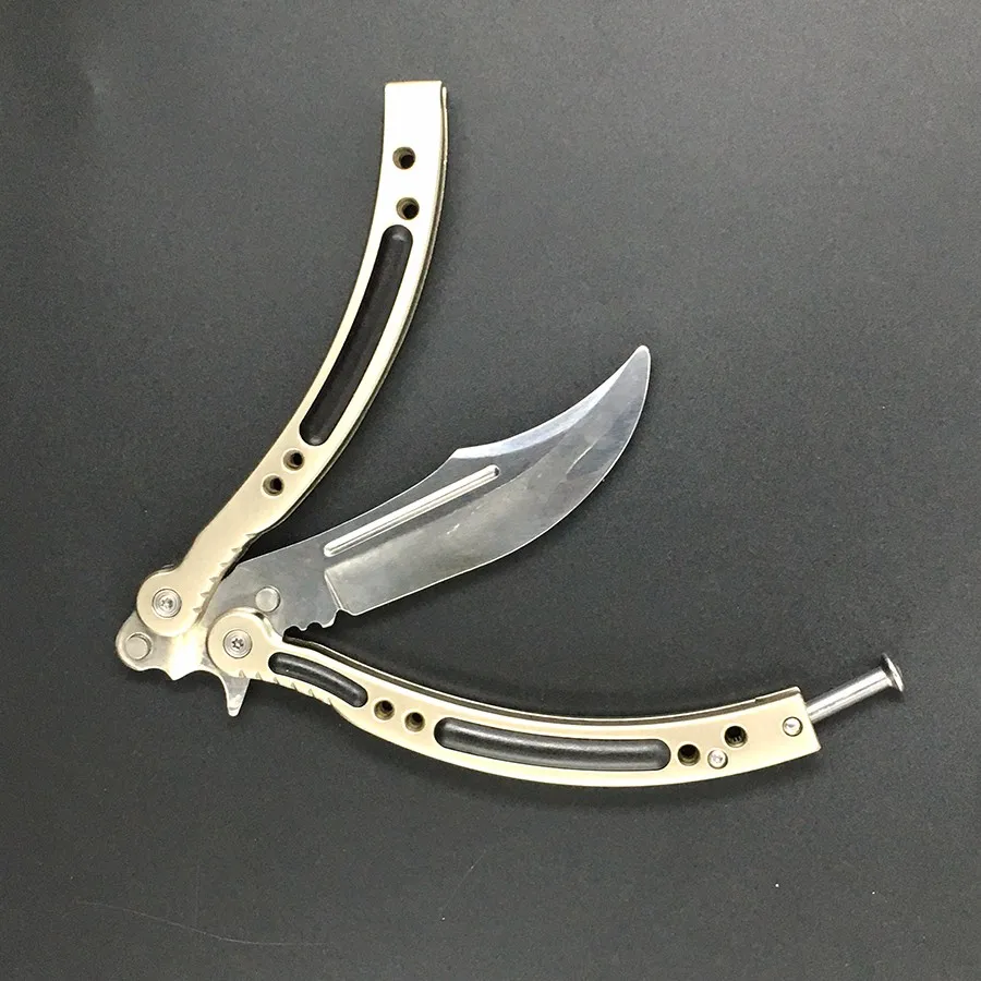 CS GO нож бабочка в нож тренировочный нож Karambit складной нож бабочка из нержавеющей стали+ отвертка новейший дизайн