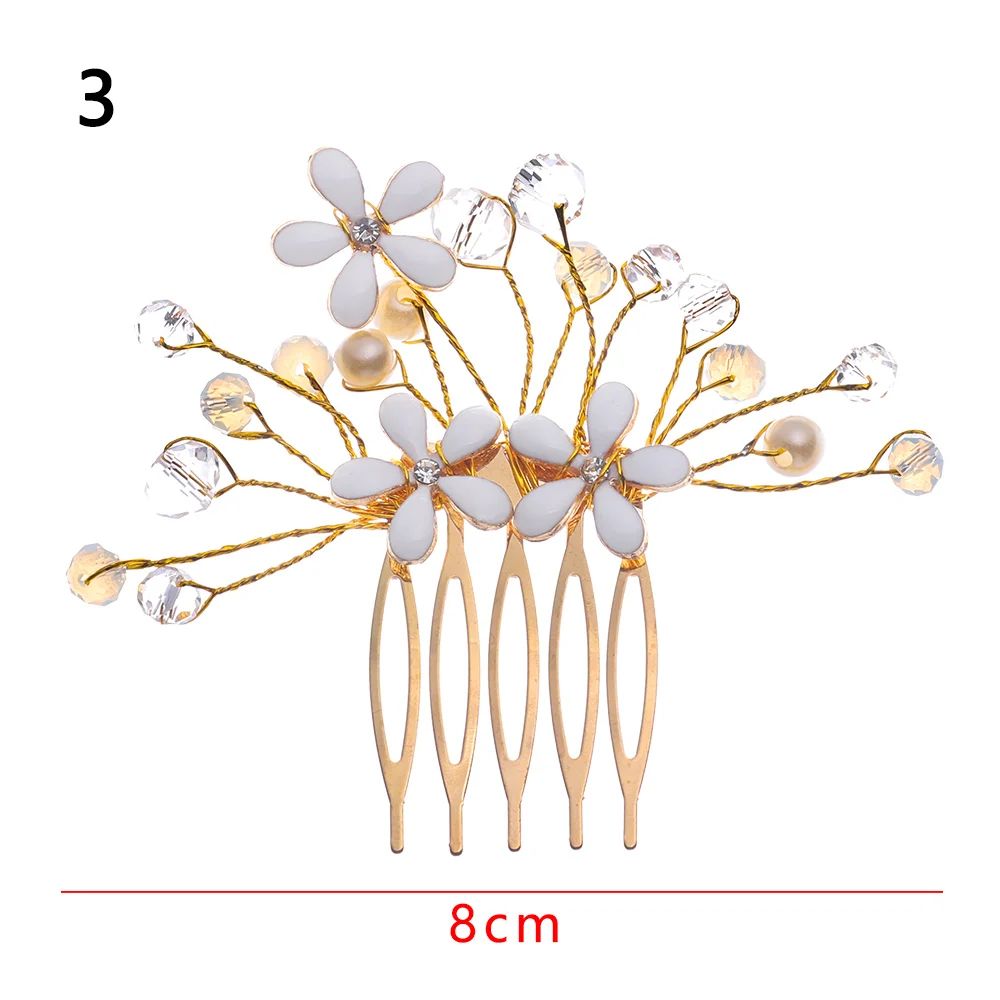 Свадебный гребень для волос Pom свадебные аксессуары для волос подарок для невесты повязка на голову для девочки невесты ювелирные изделия головной убор подарки - Окраска металла: 3