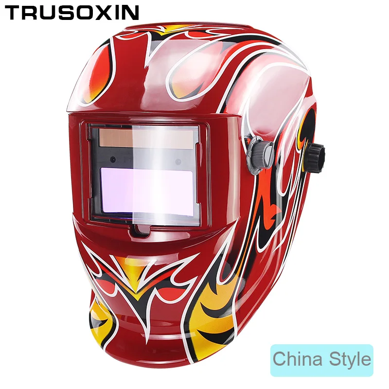 Солнечная Автоматическая Затемняющая электрическая Wlding маска/шлем/сварочная крышка/сварочные линзы/маска для глаз для сварочного аппарата и плазменного режущего инструмента - Цвет: China Style