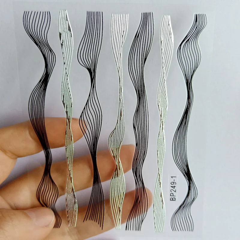 3D Nail Sticker Gold Silver Metal Strip Tape Multi-size Adhesive Gel polish Decoration DIY Nail Stickers Nail Art 3D nail foil