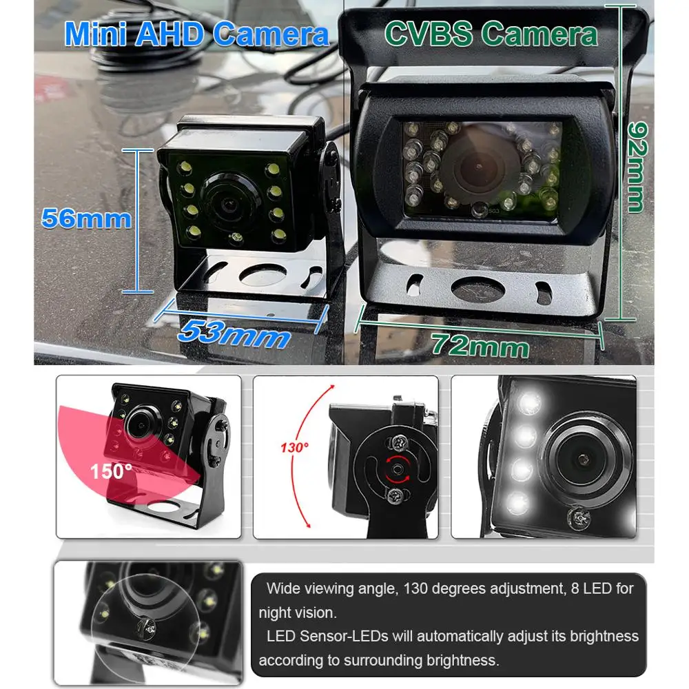 GreenYi грузовик проводной AHD резервная камера монитор комплект HD 7 дюймов цифровой