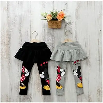 

Spring Fall Girl Kids Clothes Stretch Skirt Pants Cartoon Mickey Minnie Leggings