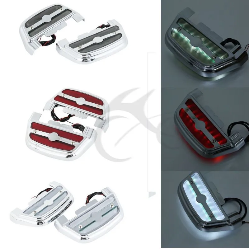  3 Style Led Light Passenger Footboard Floorboard Cover For Harley Touring Softail Road King FLHR Fa - 32921011181