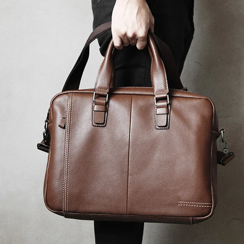 

New brand design cowhide male commercial briefcase/Real Leather vintage men's messenger bag casual Natural Cowskin Business bag