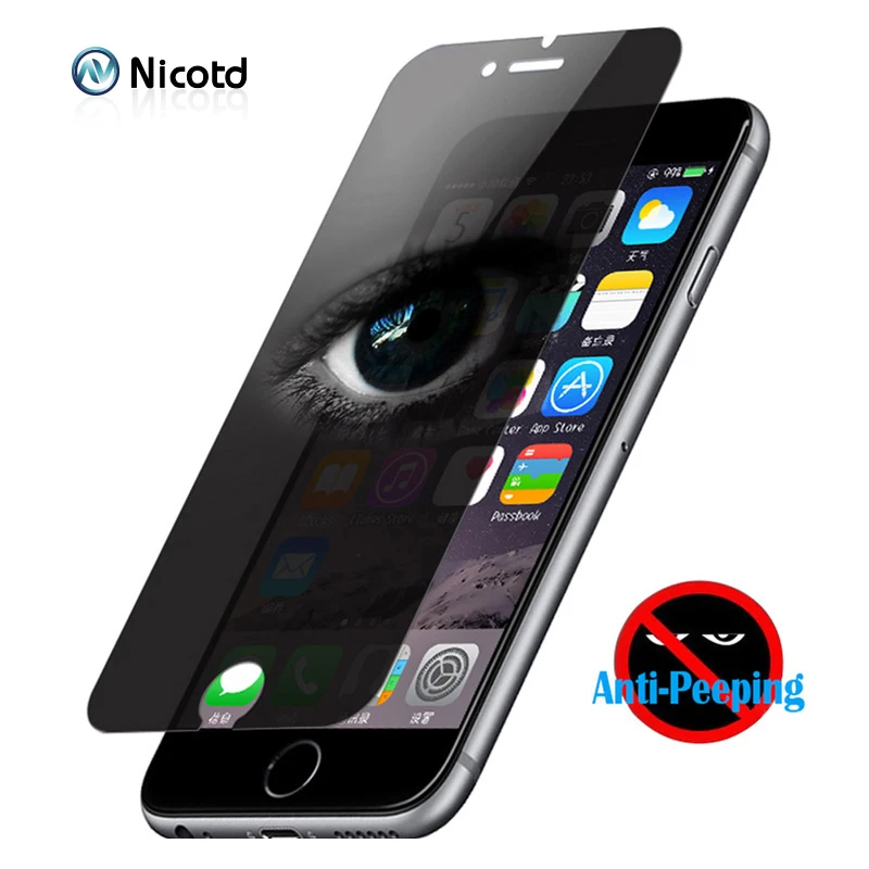 

Privacy Tempered Glass for iphone 8 Plus Screen Protector AntiSpy Anti-shatter Shockproof glass for iphone X 6 6s 7 Plus 5 5s SE