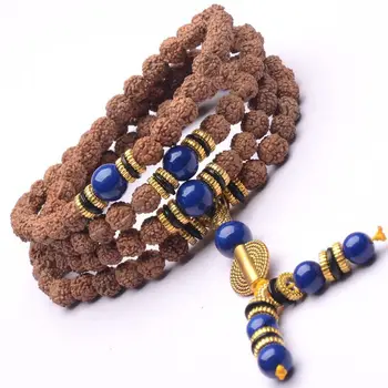 

JoursNeige Tibetan KingKong Bodhi Beads 108 Rosary 8mm Round Bracelet Rudraksha Bodhi Seeds Buddha Prayer Japa mala