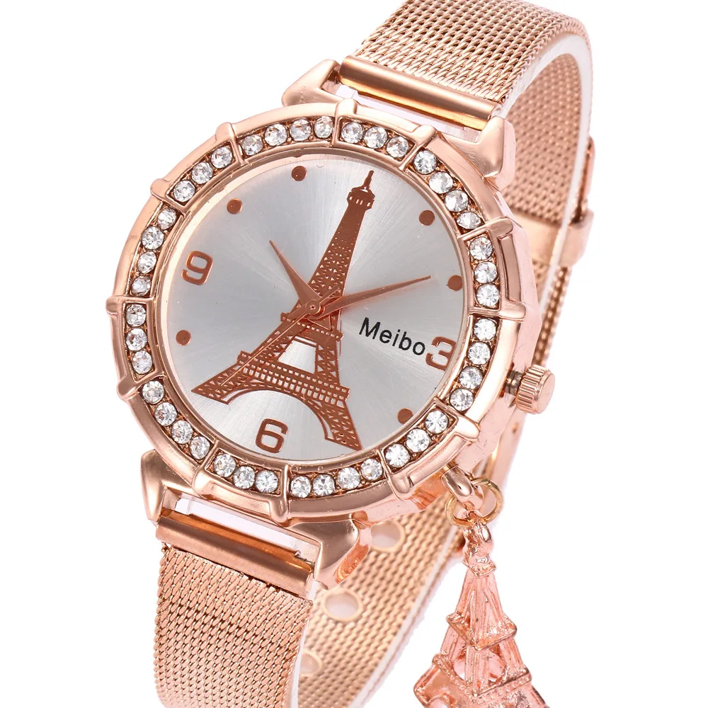 Rose Gold Watch Women Quartz Watches Ladies Top Brand Crystal Luxury