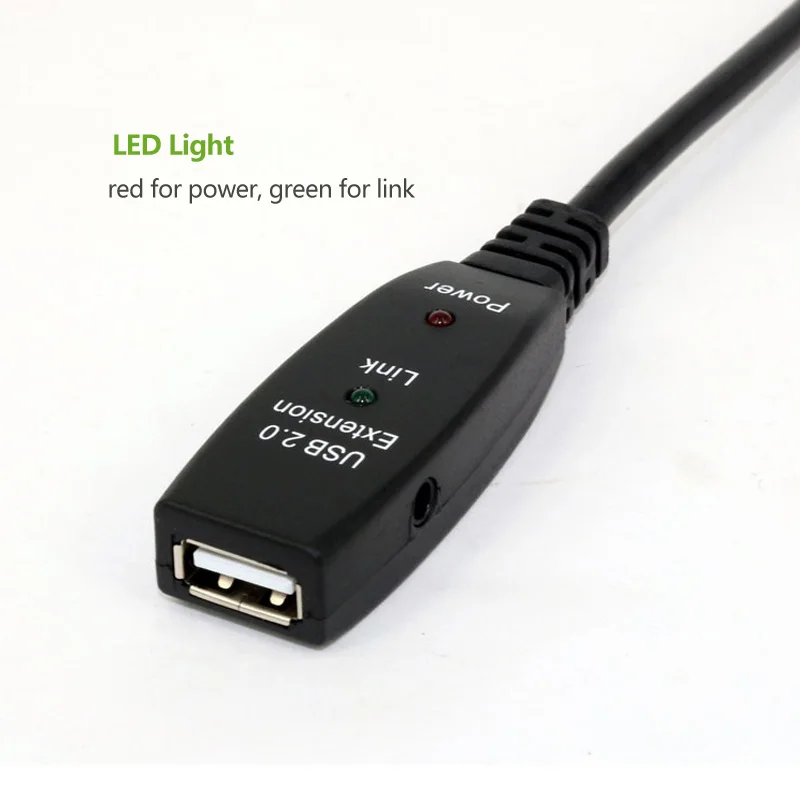 Ult-лучший USB кабель-удлинитель 5 м, 10 м, 15 м, 20 м, 25 м, 30 м, USB2.0 Активный ретранслятор, длинный кабель с усилителем сигнала