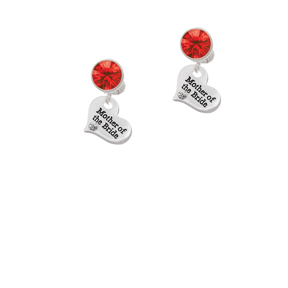 Small Mother of the Bride Heart Crystal Clip On Earrings (4)