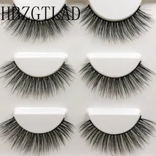 3 пары 3D норковый макияж ресниц ручной работы Черные Накладные ресницы макияж Накладные ресницы 3d норковые ресницы X10