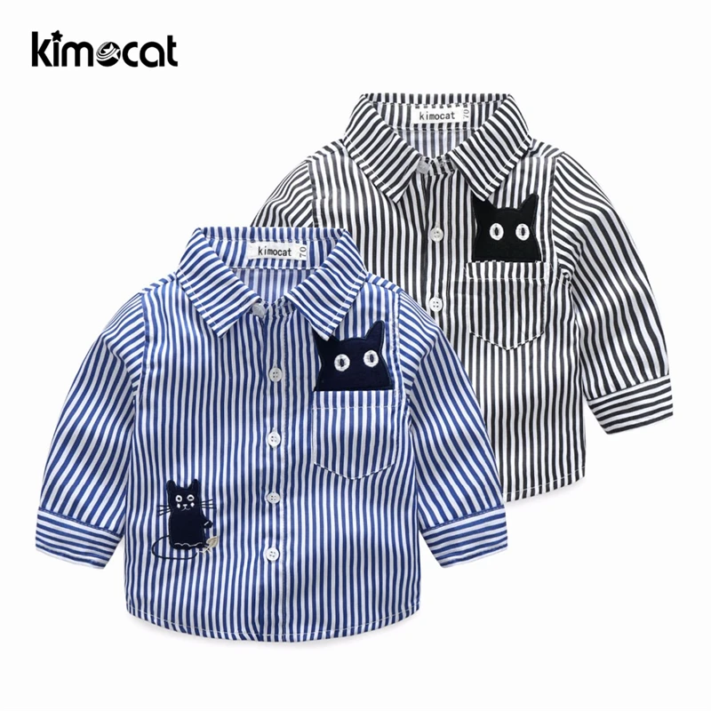 Kimocat одежда для маленьких мальчиков Англия школа счастливый ребенок белая блузка