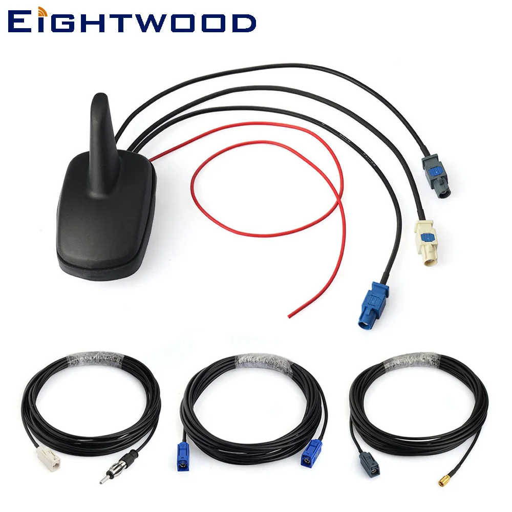 Eightwood GPS Antenna Car DAB FM Digital Radio Amplified Antenna with