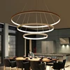 60CM 80CM 100CM Modern Pendant Lights For Living Room Dining Room Circle Rings Acrylic Aluminum Body LED Ceiling Lamp Fixtures 3