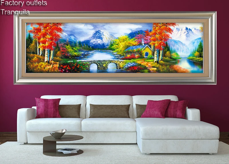 

Full!!!! diamond mosaic Bucolic river space Full square diamond embroidery 5 d painting mosic picture Home Decoration CX-1407