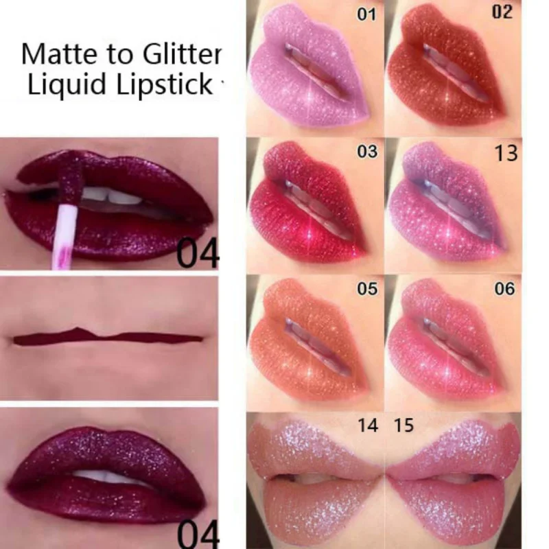 Новинка! 15 цветов Long Lasting Lipstick Макияж Водонепроницаемый матовая помада металлик жемчужный блеск для губ