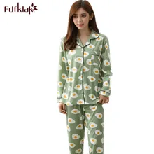 Домашний костюм Женская одежда для сна хлопчатобумажные детские комплекты одежды Новинка года Демисезонный пижамы Для женщин, пижамный комплект с длинными рукавами и изображением Домашняя одежда Комплект ночной одежды Q221