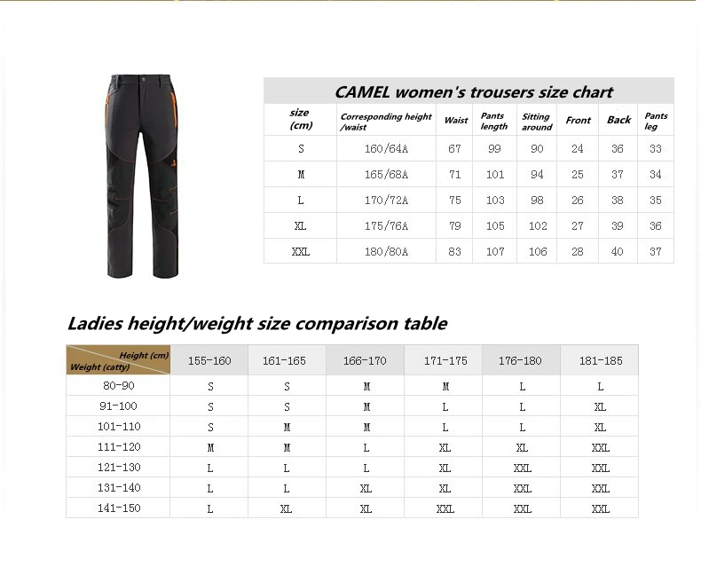 CAMEL Windproof Hiking Pants Men Sports Pants Quick Dry Breathable Outdoor Trousers Women Waterproof Mountain Trekking Pant