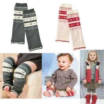 

12pairs/lot Snowflake Baby Leg Warmer Kid's Knee Pad Children Special Socks Knee Protector Guard
