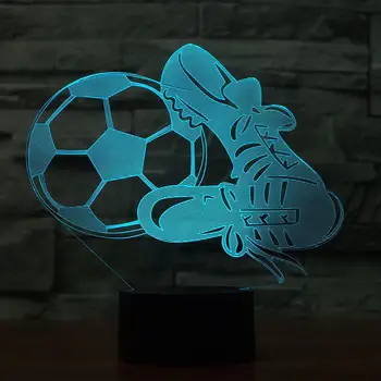 

Novelty 7 Color Change 3D Atmosphere Nightlight Home Decor Soccer And Shoes LED Football Life Desk Lamp Kid Gift Sleep Lightings