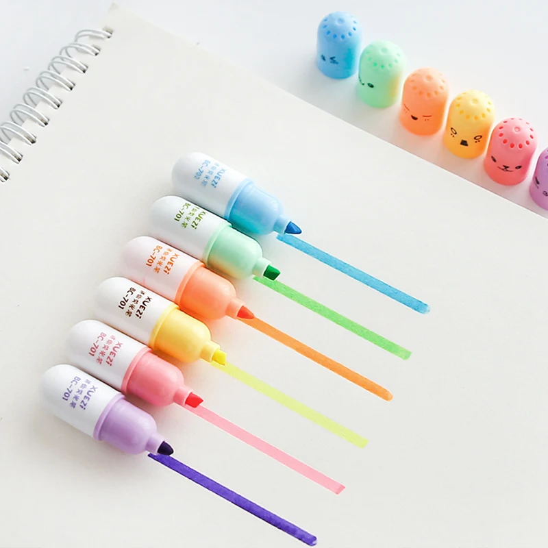 

36 pcs/Lot Cute pill highlighter marker pen Color spot point liner Capsule Stationery Office accessories School supplies A6869