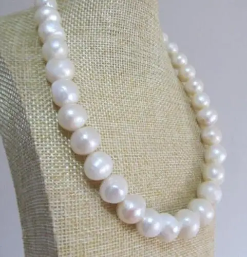 

huge 12-14mm nature south sea white baroque pearl necklace 18inch