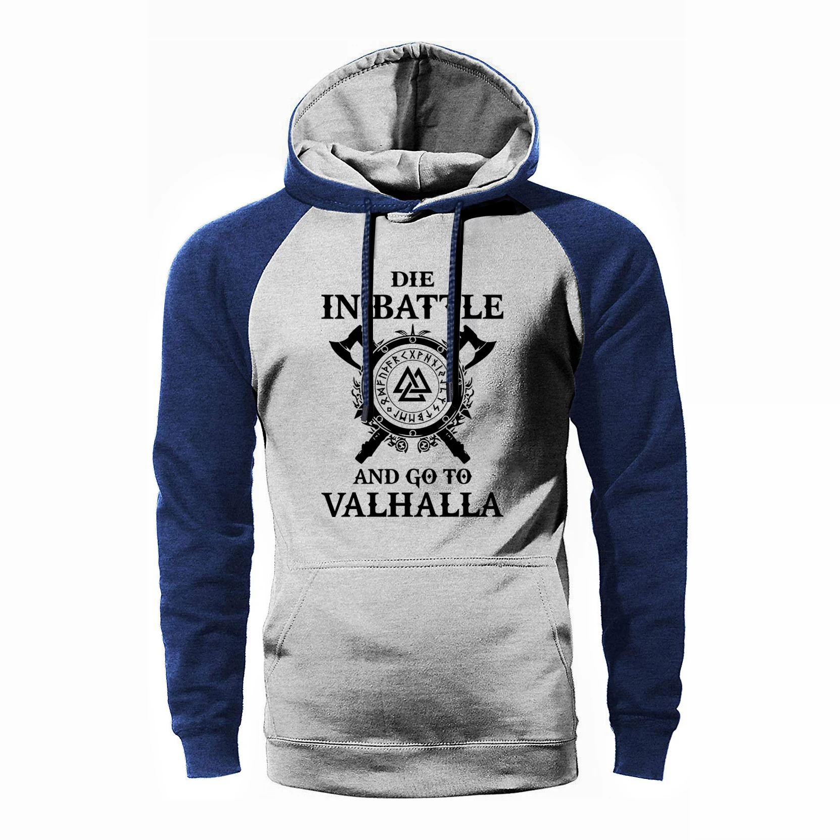 Толстовка реглан Одина Викинга мужская толстовка с капюшоном Die In Battle And Go To Valhalla