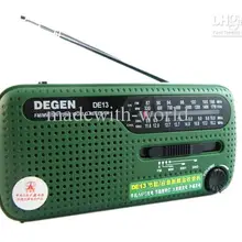 20 шт./лот Degen DE13 радио FM AM SW рукоятки солнечное Динамо Мощность аварийное радио 320 мАч коротковолновой приемник