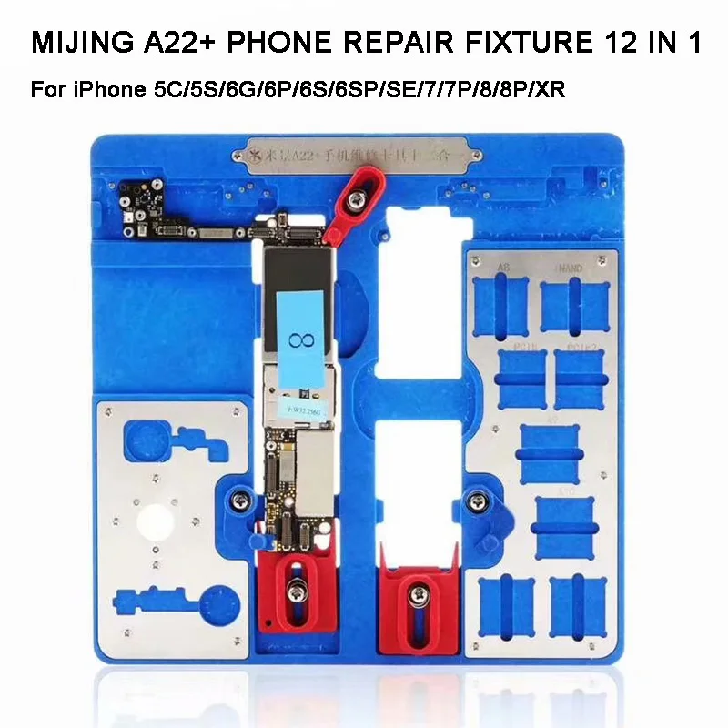 12 в 1 MIJING A22+ Материнская плата ремонтная арматура печатная плата печатной платы Держатель джиг доска для iPhone 5S/6/6 S/6SP/7/7 P/8/8 P/XR обслуживания платформы